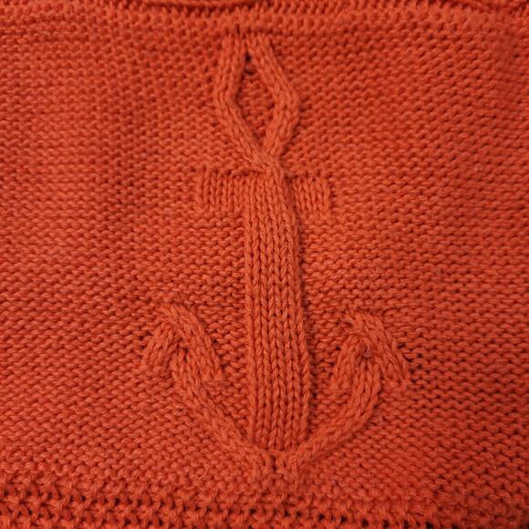 Talbots Petites Coral Nautical Anchor Tunic Sweater size XLP Petite - Picture 5 of 11